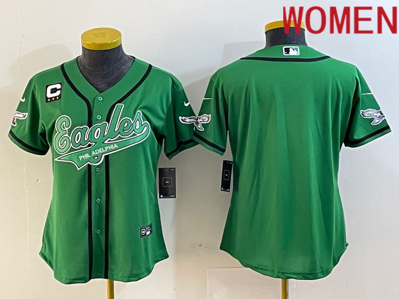 Women Philadelphia Eagles Blank Green Nike 2023 Co Branding Game NFL Jersey style 5->->Women Jersey